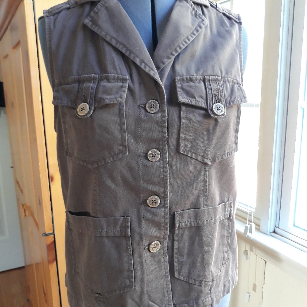 Caribbean joes rich brown vest 100 % cotton